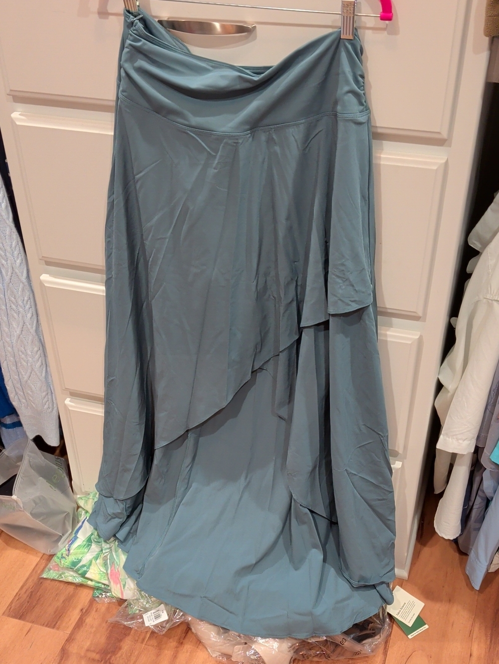 HALARA Breeze ful High Waisted High Low 2-in-1 Flowy Quick Dry Skirt Stone Blue